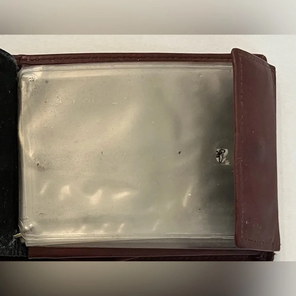 Vintage guess Mens passcase wallet buxton top grain cowhide brown